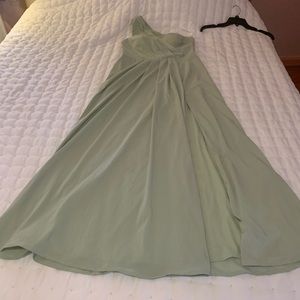 Azazie dusty sage green dress